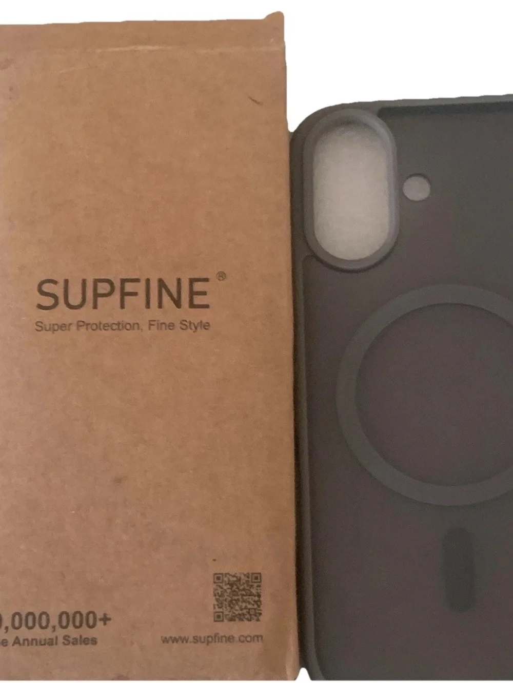 Wireless Charging Compatible Black Phone Case with MagSafe Ring